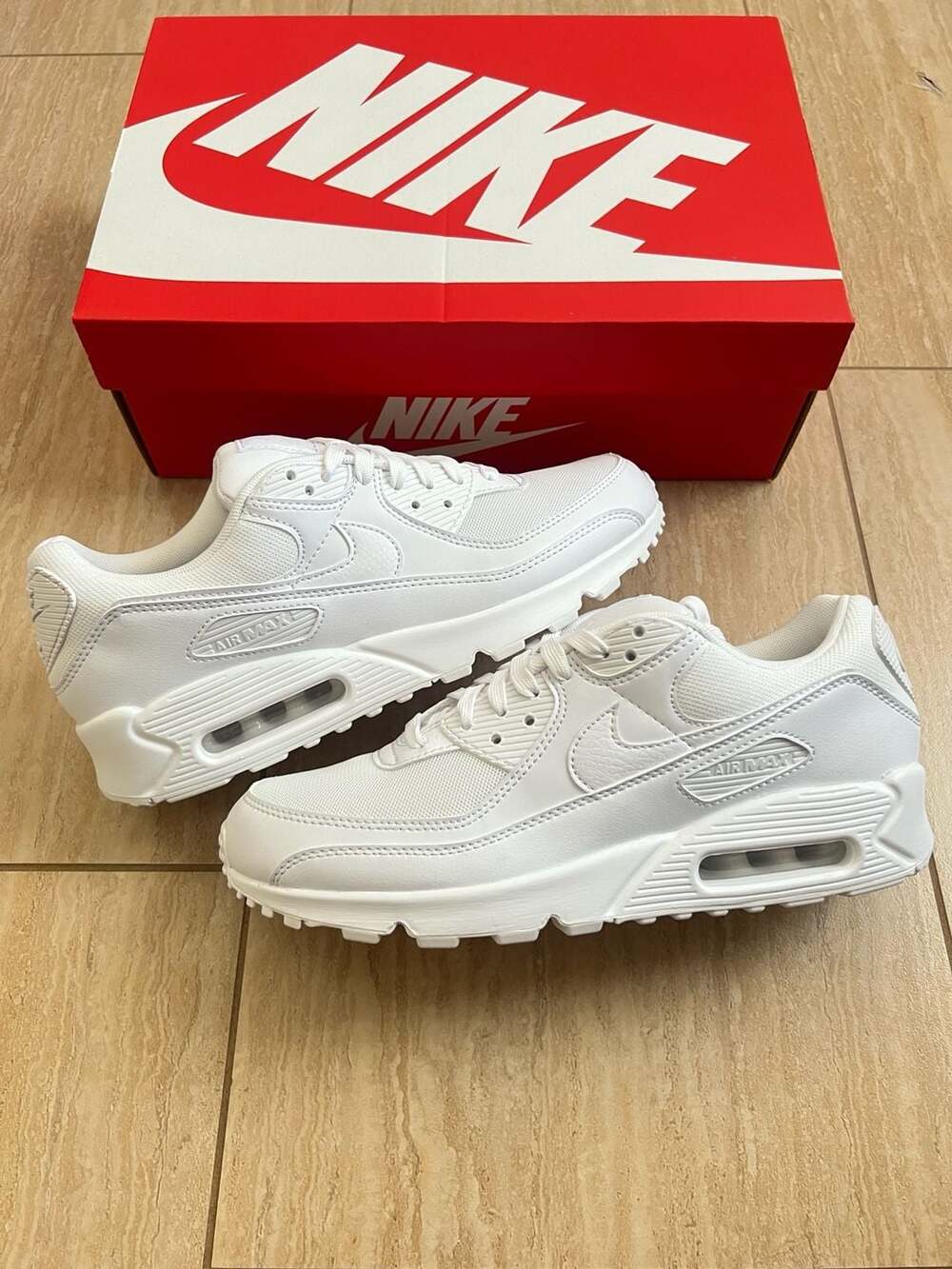 Nike Air Max 90 Triple White Sneakers Size 10W / 8.5M